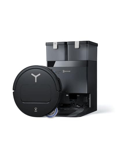 ECOVACS Robot aspirapolvere lavapavimenti DEEBOT T50 OMNI Gen3, 25.000 Pa, spazzola laterale e mocio a estensione, ZeroTangle 3.0, AIVI 3D 3.0, stazione OMNI All-in-One, lavaggio a 75 °C, 81 mm, Nero