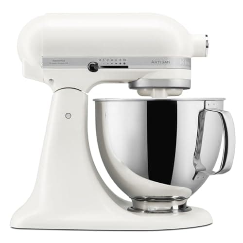 KitchenAid Batidora amasadora - Artisan - Robot de Cocina con Cabezal Inclinable - Amasadora con 3 Accesorios -Batidora de repostería con Bol de Acero Inoxidable - 4,8 L - Blanco porcelana
