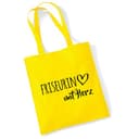 huuraa borsa di cotone Friseurin mit Herz Borsa regalo in tessuto giallo 10 litri cotone Friseurin mit Herz souvenir - 1