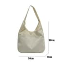 Fryloo Borse Borsa A Tracolla da Donna in Tela E Velluto Coste, Casual di Grande capacità per Donna, Viaggio Firmata, Tutti I Giorni-Bianco Crema - 4