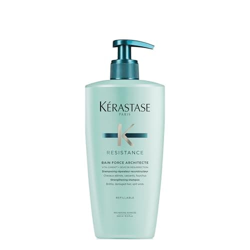 Kérastase Résistance Force Architecte, Champú Reconstituyente, Limpia e Hidrata en Profundidad, Cabello Fuerte y Revitalizado, Para Pelo Dañado y Sobreprocesado, Bain Force Architecte, 500 ml