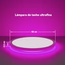 AIKVSXER Plafón LED Inteligente 24W Ø30 cm, Luz RGB Multicolor con Cambio de Color, Iluminación Blanca Regulable 3000–6500K, Control Remoto y App, Perfecto para Dormitorio, Salón y Espacios de Ocio - 7