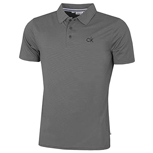 Calvin Klein Herren Zentral Eco Leichte Golf-Polo-Hemd - Silber/Grau - L