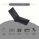 Mauro Pelletteria Portafoglio Uomo Pelle con Portamonete, Made in Italy, Lavorazione Artigianale, Porta carte di Credito, Protezione RFID, Colore Nero - 2