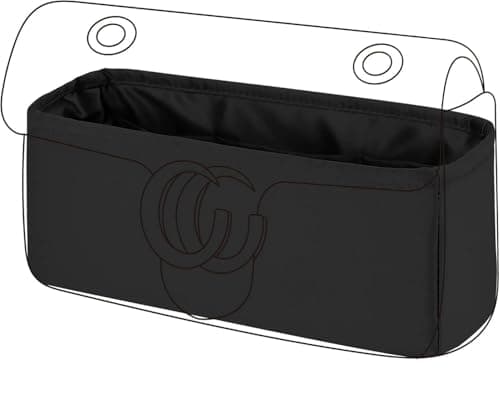 DGAZ Organizador Bolsos de Seda, Organizador Bolsa Interior Ligera para Gucci Marmont 16/22/26/31, Inserto de Bolsa para Bolso (Noir, Marmont 26)