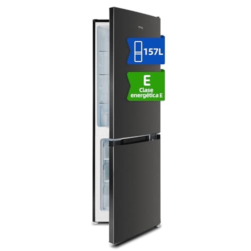 CHiQ FBM157L42 - Frigorífico Combi independiente 157L, 144 cm de alto, 47 cm de ancho, Compresor con 12 años de garantía, Tecnología Low Frost,39 dB, Puerta reversible, Diseño delgado en negro