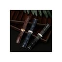 Srndsydak Passend for Tag Heuer Carrera Krokodilleder-Faltschließe Uhrenarmband 19mm 20mm 22mm(Black no buckle,20mm) - 4