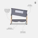 Asalvo Smart Minicuna Colecho Bebé 2 en 1 – Cuna Colecho con 7 Alturas Regulables, Inclinación Antirreflujo, Ruedas con Freno, Colchón Incluido, Laterales Transpirables, Cuna Bebé Recién Nacido - 5