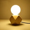 Mengjay Lampada da tavolo moderna E27 Lampada da scrivania in legno Lampada da comodino diamantata per la casa/camera da letto/soggiorno arredamento EU-Plug Base in legno (B) - 4