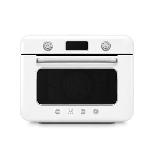 Smeg, Forno Combinato a Vapore da Appoggio COF01WHEU, 10 Funzioni di Cottura, 33 Ricette Automatiche, Serbataio Estraibile, Cottura a Vapore, Funzione Decalcificazione, Potenza 1800W, Bianco