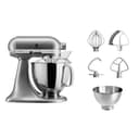Kitchenaid Planetaria - Artisan - Robot da Cucina con testa inclinabile e 7 accessori - 4.8 L - Impastatrice - Color Argento placcato - 3