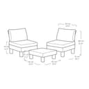 Keter Elements 2 Seater 100% recycled Outdoor Garden Furniture Modular Balcony Set - Graphite with Grey Cushions Fade Free | All Weather Resistant | Easy Clean | Zero Maintenance - 12