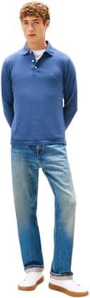 Tommy Hilfiger Men’s Slim Basic Long Sleeve Polo Shirt, Blue (Aegean Sea), M - 4