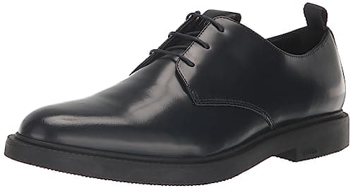 BOSS Men's Larry Brush Off Leather Derby Dress Shoe Oxford, Admiral Blue, 11 UK