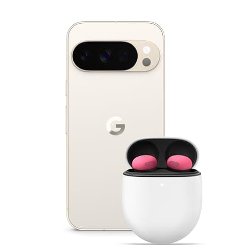 Google Pixel 10 Pro - Unlocked Android Smartphone with Gemini, Triple Rear Camera System, 24+ Hour Battery and 6.3" Super Actua Display - Porcelain, 128GB + Buds Pro 2