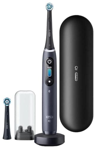 Oral-B iO Series 8 - Cepillo de dientes eléctrico, 2 cabezales de cepillo, 6 modos de cepillado para el cuidado dental, regalo de San Valentín para él o ella, pantalla a color y estuche de viaje,