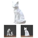 Leisurealeaneag Nordische geometrische Skulptur Fuchs Statue für Ornamente Desktop Schlafzimmer Wohnen Große Größe, Weiß - 7