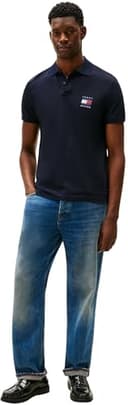 Tommy Hilfiger Men’s Short Sleeve Flag Graphic Pique Regular Fit Polo Shirt, Blue (Desert Sky), M - 4