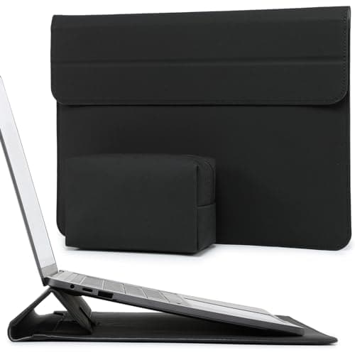 HYZUO 15-16 Inch Laptop Sleeve Case with Stand Feature for MacBook Pro 16 M4/M3/M2/M1 2025-2019, XPS 15, MacBook Pro 15 2015-2012, Samsung Galaxy Book Flex 15, Black