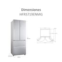 HAIER FD 70 Series 5 HFR5719ENMG - Frigorífico Puerta Francesa, Cajones Direct Access, Circular AirFlow, Motor Inverter, My Zone Plus, Total No Frost, Ancho 70cm, Alto 1,90m, 446L, Luz LED, Inox - 3