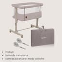 lionelo Aurora Cuna 3 en 1 hasta 9 kg, Cuna de colecho, Cama Mecedora, Ajuste de Altura e inclinación del colchón, 4 Ruedas con Freno, Colchón Ergonómico, Bolsa - 8