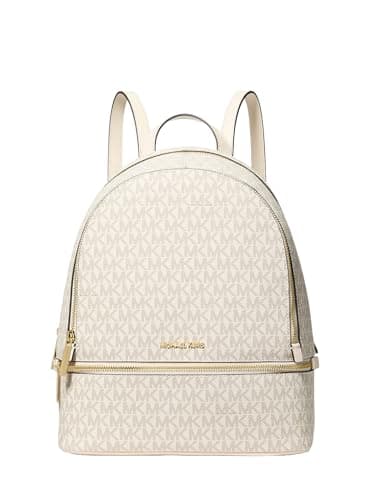 Michael Kors Rhea Medium Signature Logo Backpack Light Cream Multi
