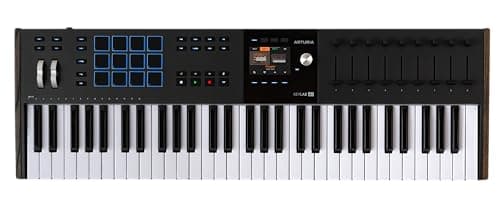 Arturia KeyLab 61 MK3 tastiera controller MIDI Nero per produzione musica, software tutto in uno - 61 tasti, 9 encoder, 9 fader, 1 ruota di modulazione, 1 ruota di Pitch Bend, 12 pad - Nero