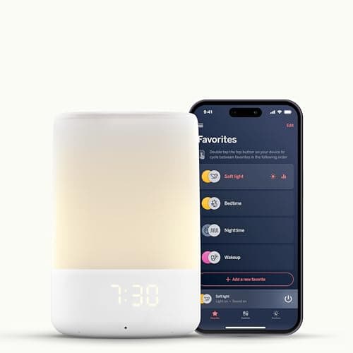 Nanit Sound and Light Smart Baby Night Light and Sound Machine | Audio Monitor | Cry Detection Alert Feature | OK to Wake Alarm Clock for Kids | Temp & Humidity Tracking | Rechargeable Battery | WiFi