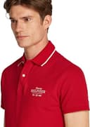 Tommy Hilfiger Polo de Manga Corta Hombre Left Chest Graphic Regular Fit, Multicolor (Medium Red), S - 3