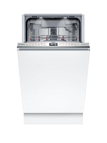 Bosch SPV6EMX09E Serie 6, Lavastoviglie Smart da incasso a scomparsa totale, 10 coperti, Cestelli personalizzabili, Motore EcoSilence Drive, Informazioni lavaggio a pavimento, 45 cm.