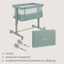 lionelo Aurora 3in1 Culla Co-sleeping e Lettino da viaggio per neonato bambini fino 9kg Regolabile in altezza e Inclinazione Parete aperta rete traspirata Materasso innovativo Zanzariera - 8