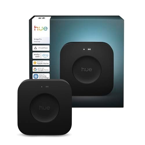 Philips Hue Bridge Pro, Smart Light Hub Nueva Generación inalámbrico, cifrado avanzado, más de 150 luces y 50 accesorios, funciona con Apple Home, Amazon Alexa, Google Assistant, Samsung SmartThings