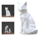 Leisurealeaneag Nordische geometrische Skulptur Fuchs Statue für Ornamente Desktop Schlafzimmer Wohnen Große Größe, Weiß - 9