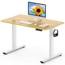FLEXISPOT EN1 MAX 120x80cm Escritorio Elevable Eléctrico con Tablero Entero Mesa de Elevable, Standing Desk, Mesa Elevable Escritorio con 2 Ganchos y 4 Funciones de Memoria - 1