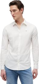 Tommy Jeans Herren Tjm Original Stretch Shirt Dm0dm04405 Langarmhemden Gewebte Oberteile, White (Classic White), M EU - 1