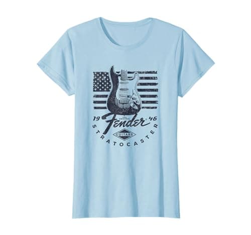 Fender 1946 Stratocaster American Flag Backdrop Camiseta