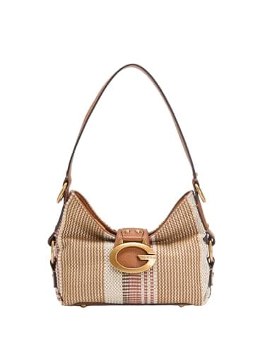 GUESS Schultertasche Camden Mini Shoulder Bag Cognac Multi braun