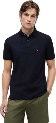 Tommy Hilfiger Maglietta Polo Maniche Corte Uomo 1985 Regular Fit, Blu (Desert Sky), S
