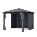 Blumfeldt Mondo - Pergola Partyzelt Gartenzelt Gazebo, Größe: 2,95 x 2,6 x 2,95 m (BxHxT), 4 Seitenteile, EasyMount Concept, Witterungsschutz: UV/Wind/Regen, dunkelgrau - 2