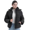 PUFFIT Piumini corti da donna, calda giacca invernale con cappuccio rimovibile, tasche con cerniera, cappotto trapuntato da donna corto, nero, X-Small - 3