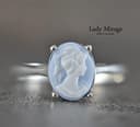 Echtsilber Ring Damen - 925 Sterlingsilber - Lady Cameo - Vintage Schmuck - Silberring 925 - Größenverstellbar - Handmade Schmuck Geschenke für Sie (Ring) - 2