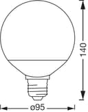 OSRAM Lampada LED SMART+ Globe 95 E27 Tunable White, dimmerabile, compatibile con Matter, WiFi, controllabile tramite app e voce, 14 W, 2700-6500 K - 11