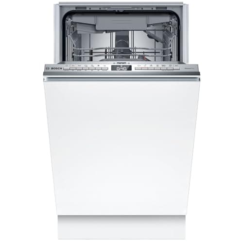 Bosch - Lavavajillas Integrable, Serie 4, 10 servicios, 45 cm de ancho, Silencioso, 3ª Cesta para Cubiertos, blanco, SPV4EMX17E