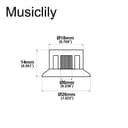 Musiclily Pro Imperial Pulgadas Tamaño Botones de Potenciómetros Reflector 2 Volumen 2 Tono Perillas Set para Guitarra Eléctrica USA Made Les Paul SG, Oro con Plata Top - 2