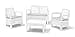 Keter Tarifa Lounge Conjunto de jardín o terraza Exterior 4 plazas y Mesa con Cojines incluidos, Resina con Acabado ratán Redondo, Color Blanco - 1