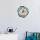 Giallobus - Reloj Premium - Reloj Bokeh - Madera de MDF - Premium 30x30‎‎cm - 08 - Green Elegance - Artesano Made in Italy - Silencioso - Idea de Regalo - Doble Nivel Moderno - 4