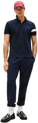 Tommy Hilfiger Men’s Short Sleeve Tape Regular Fit Polo Shirt, Blue (Desert Sky), XL - 4