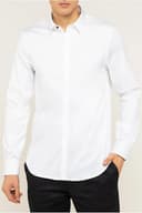Armani Exchange Men's Long Sleeve Stretch Cotton-Satin Button Up White,XS - 2