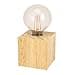 EGLO Prestwick 2 Table Lamp, Decorative Table Lamp, Bedside Lamp Cube Made of Wood in Natural, FSC100HB, Table Lamp for Living Room and Bedroom, E27 Socket - 1