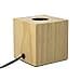 Cube table lamp in wood, E27 base compatible, IP20, 60W max power - 1